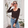 Джемпер жіночий з глибоким вирізом Amour, коричневий Berni Fashion
