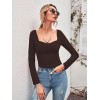 Джемпер жіночий з глибоким вирізом Amour, коричневий Berni Fashion