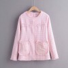 Жакет жіночий з легкого твіду Melody, рожевий Berni Fashion